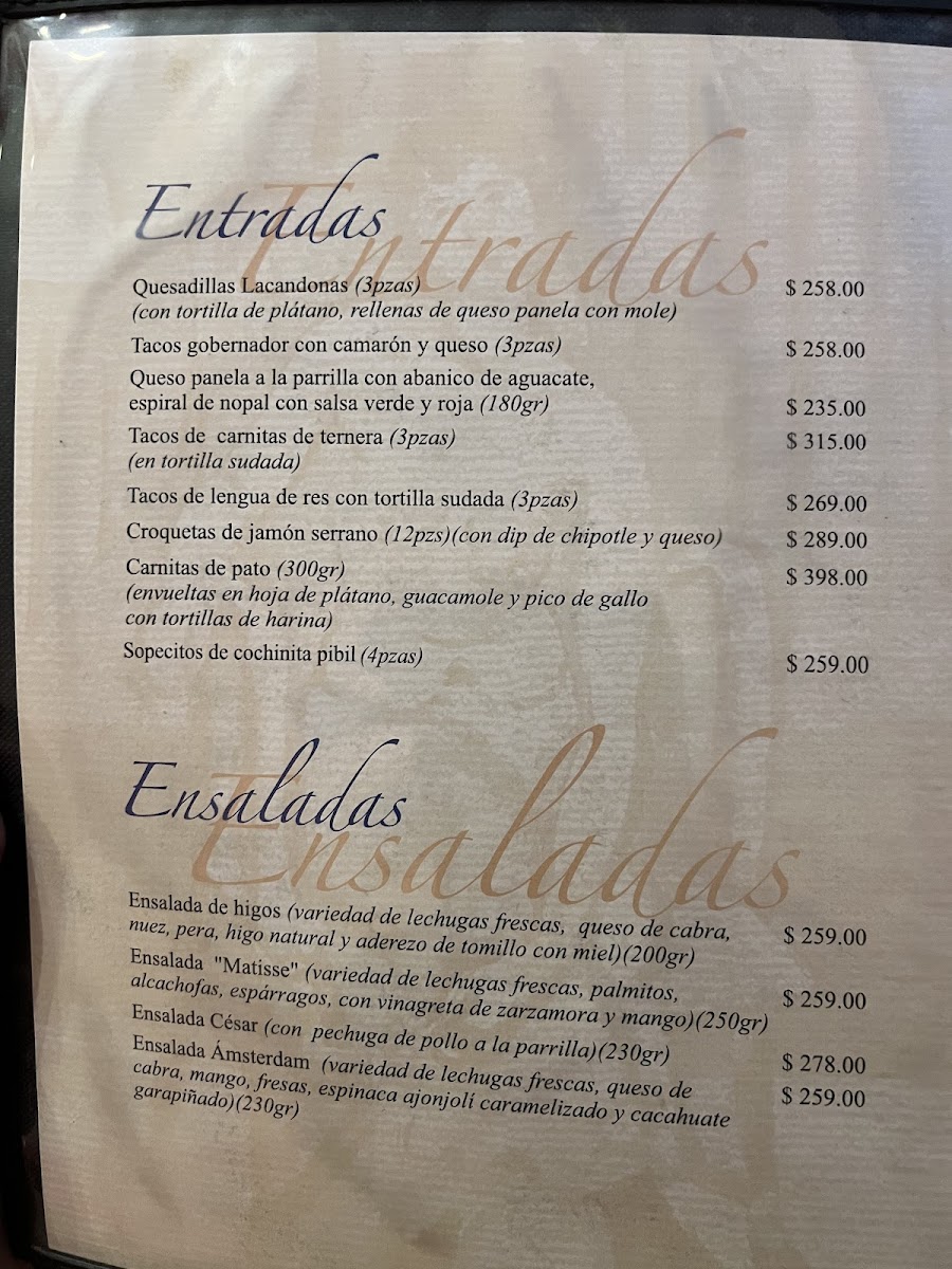 Matisse Menu - Image 3