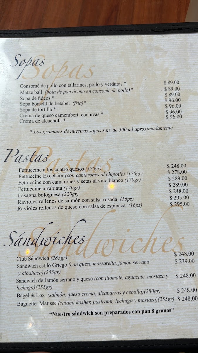Matisse Menu - Image 6